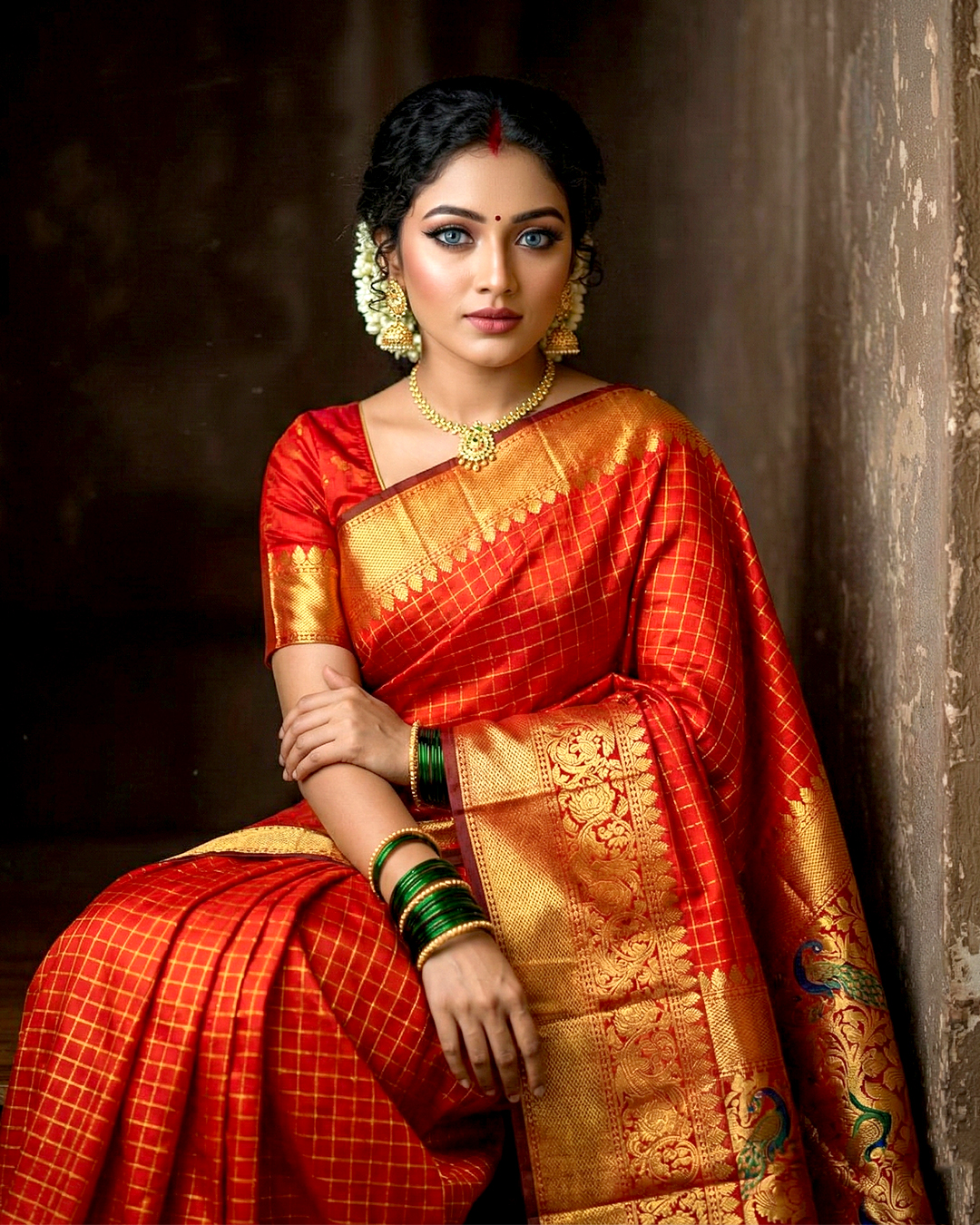 Checked Pithani Silks