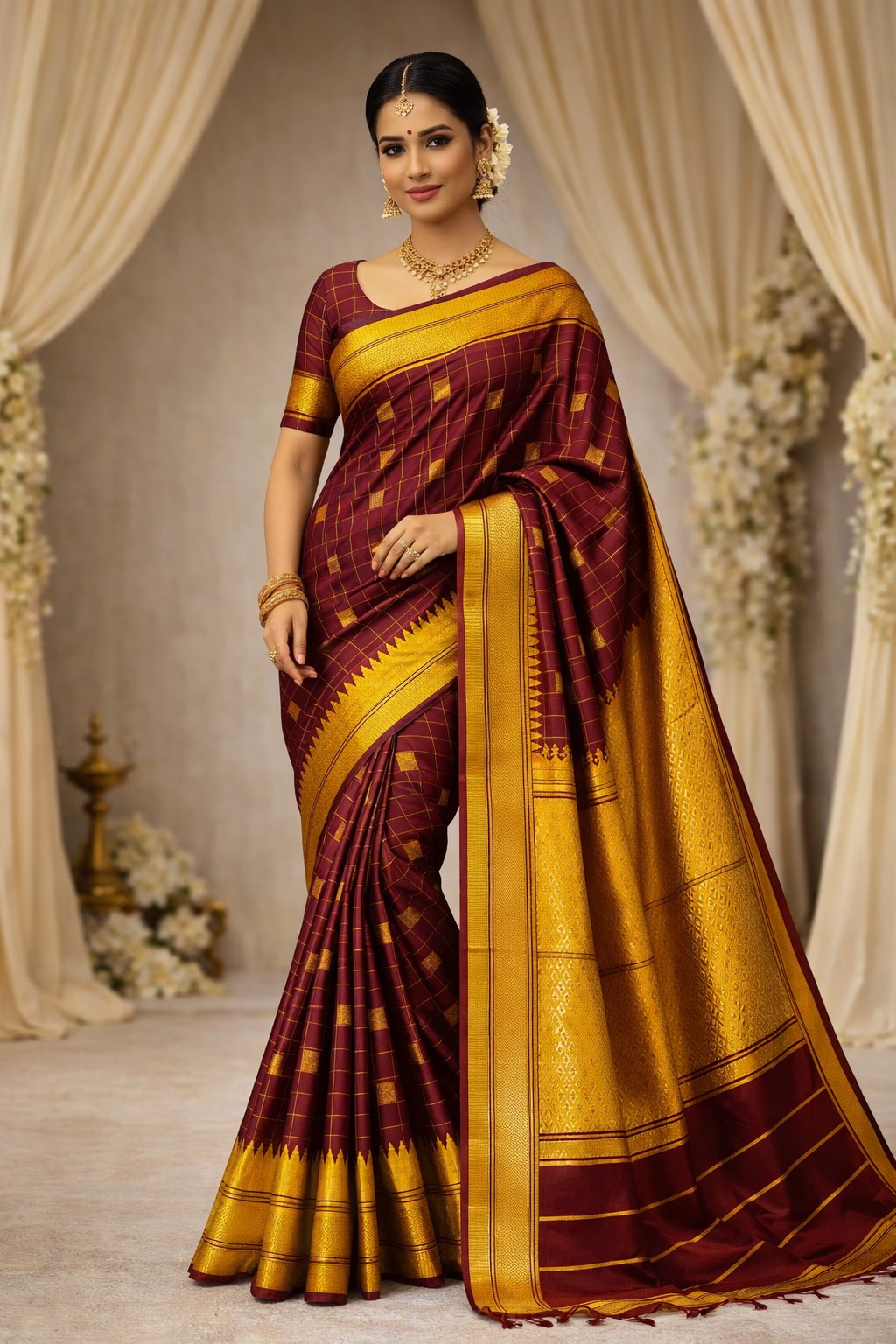 Checked Pithani Silks