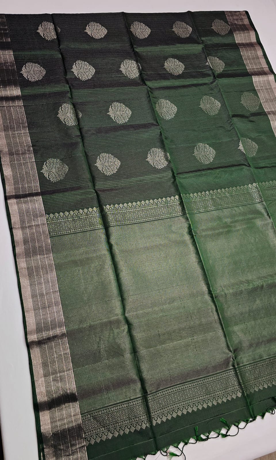 Dark Green Tree Pure Silk