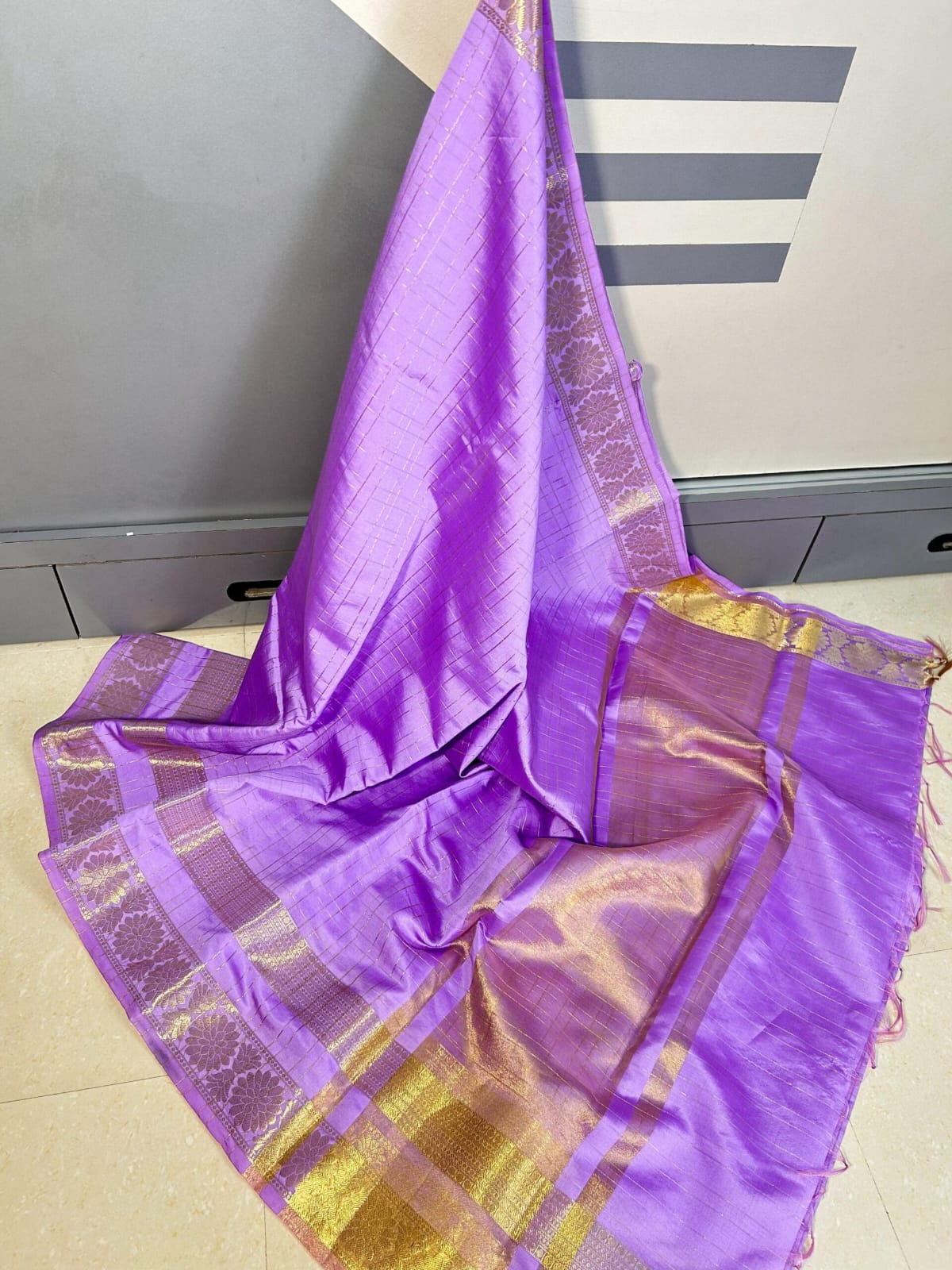 Lavender Banaras Silk